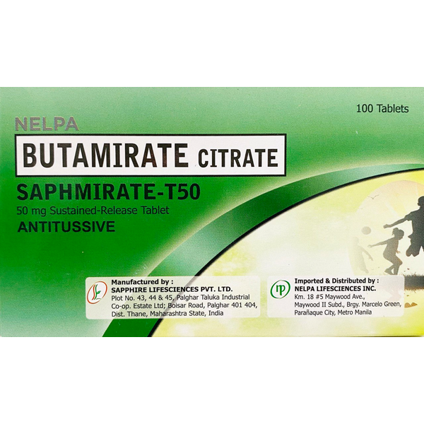 Image of SAPHMIRATE-T50 BUTAMIRATE CITRATE 50MG - 1 TABLET