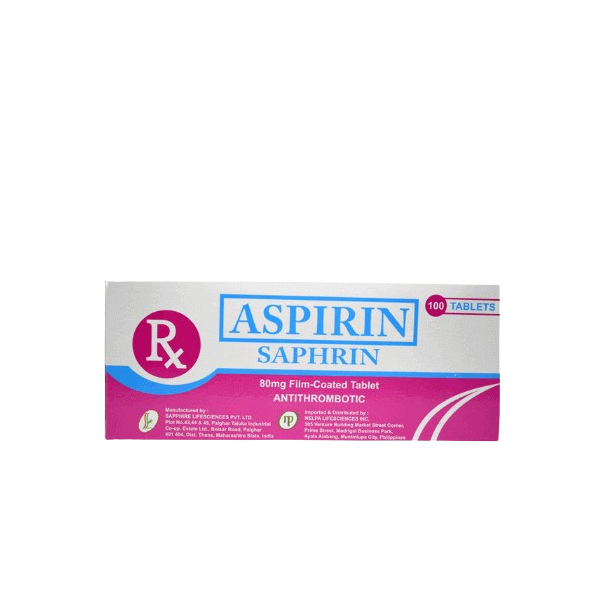 SAPHRIN Aspirin 80mg Film-Coated Tablet 1's price in the Philippines ...