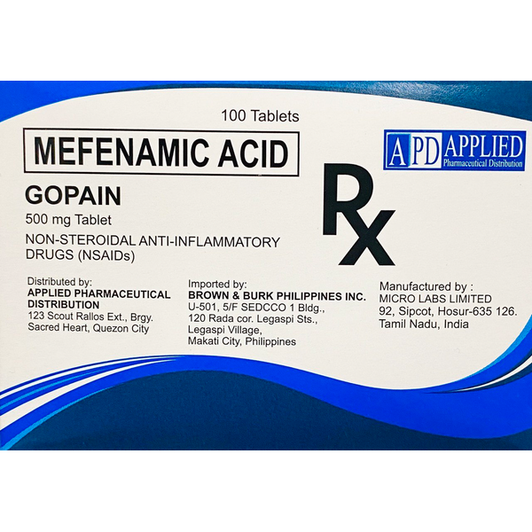 GOPAIN Mefenamic Acid 500mg Tablet 100's