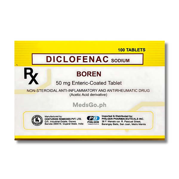 BOREN Diclofenac 50mg - 1 Tablet, Dosage Strength: 50 mg, Drug Packaging: Enteric-Coated Tablet 1's