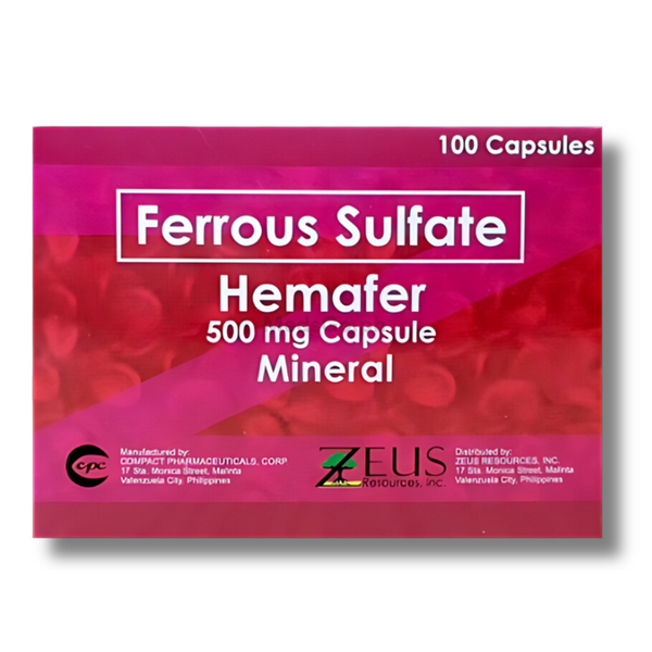 HEMAFER Ferrous Sulfate 500mg Capsule 1's