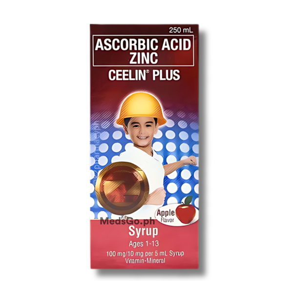 CEELIN PLUS Ascorbic Acid / Zinc 100mg / 10mg per 5mL Syrup 250mL Apple, Dosage Strength: 100mg / 27.44mg (Equivalent to 10mg elemental Zinc per 5ml, Drug Packaging: Syrup 250ml, Drug Flavor: Apple