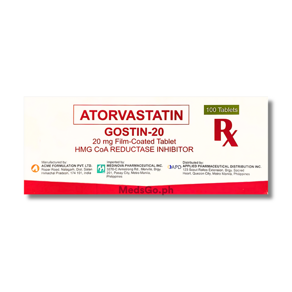 GOSTIN-20 Atorvastatin 20mg Film-Coated Tablet 1's