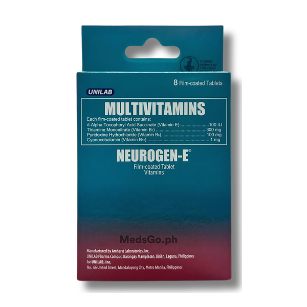 Neurogen-E - 1 Pack x 8 Tabs, Dosage Strength: 300 mg / 100 mg / 1 mg / 100 IU, Drug Packaging: Tablet 8's