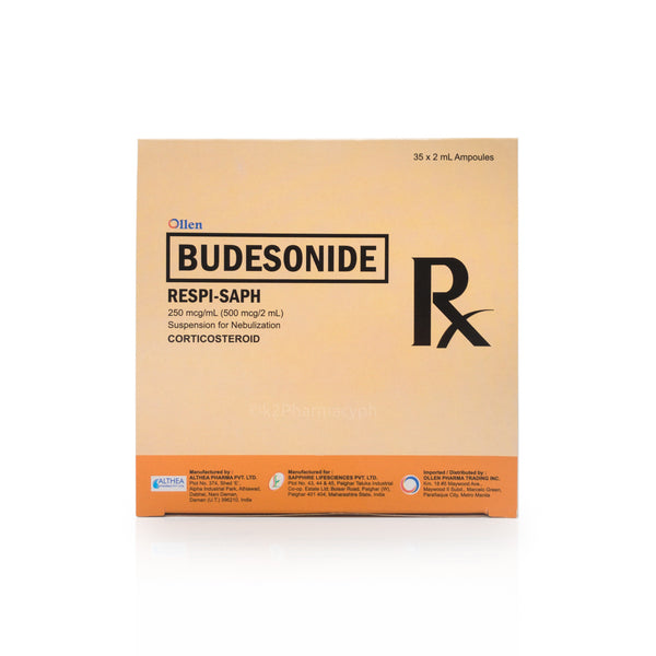 RESPI-SAPH Budesonide 250mcg/mL (500mcg/2mL) Suspension for Nebulization 2mL