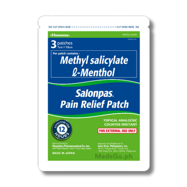 Image of SALONPAS PAIN RELIEF PATCH - 1 PACK X 3'S (7CM X 10CM)