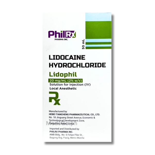 Image of LIDOPHIL LIDOCAINE HYDROCHLORIDE 20MG / ML (2% W/V) SOLUTION FOR IM/IV INJECTION 50ML
