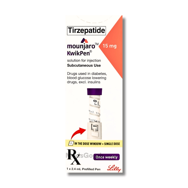 MOUNJARO KWIKPEN Tirzepatide 15mg / 0.6ml Solution For SC Injection 3ml ...