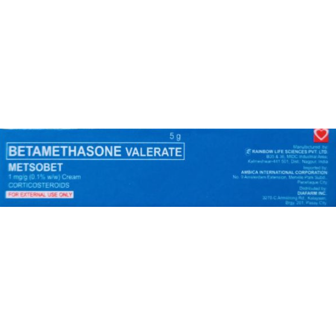 METSOBET Betamethasone Valerate 0.1 (1mg / g) Cream 5g price in the