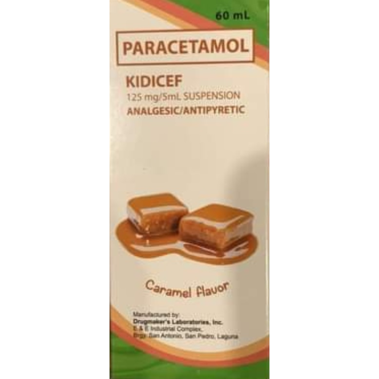 KIDICEF Paracetamol 125mg / 5mL Suspension 60mL Caramel price in the ...