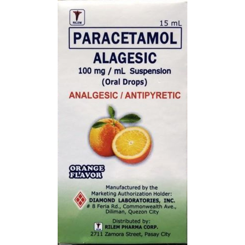 ALAGESIC Paracetamol 100mg / mL Syrup (Oral Drops) 15mL Orange price in ...