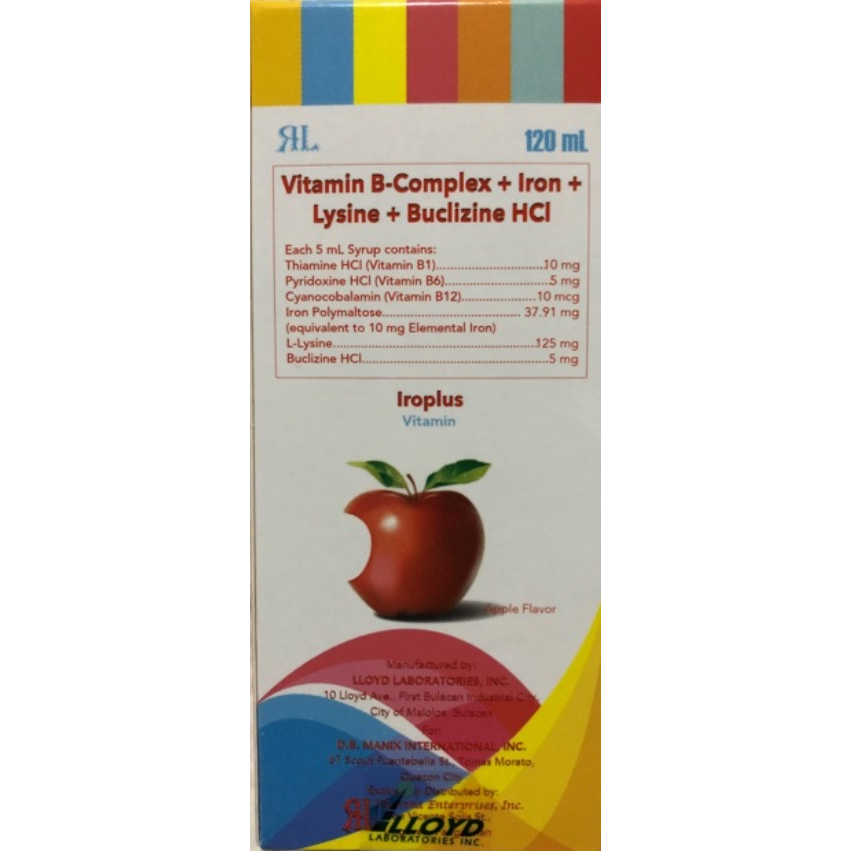 IROPLUS Vitamin B Complex / Iron / Lysine / Buclizine Hydrochloride